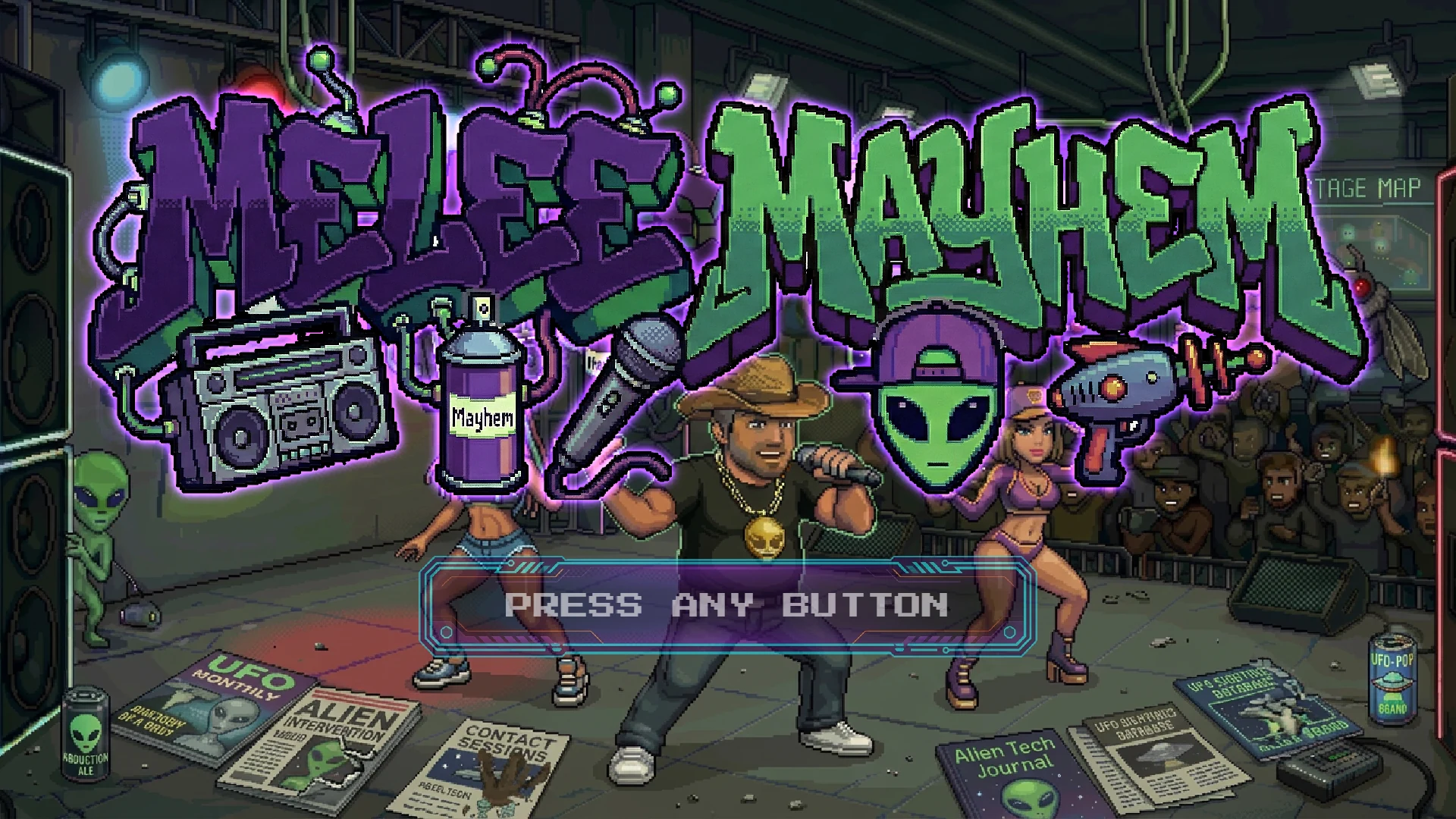 Current Melee Mayhem title screen