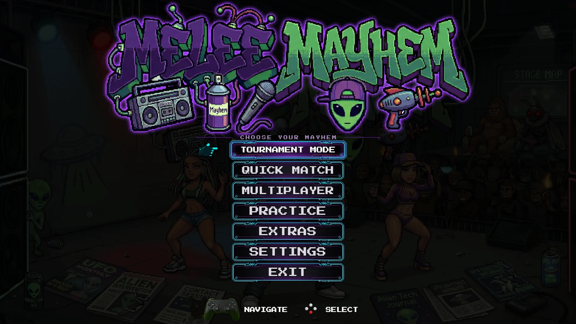 Current Melee Mayhem main menu
