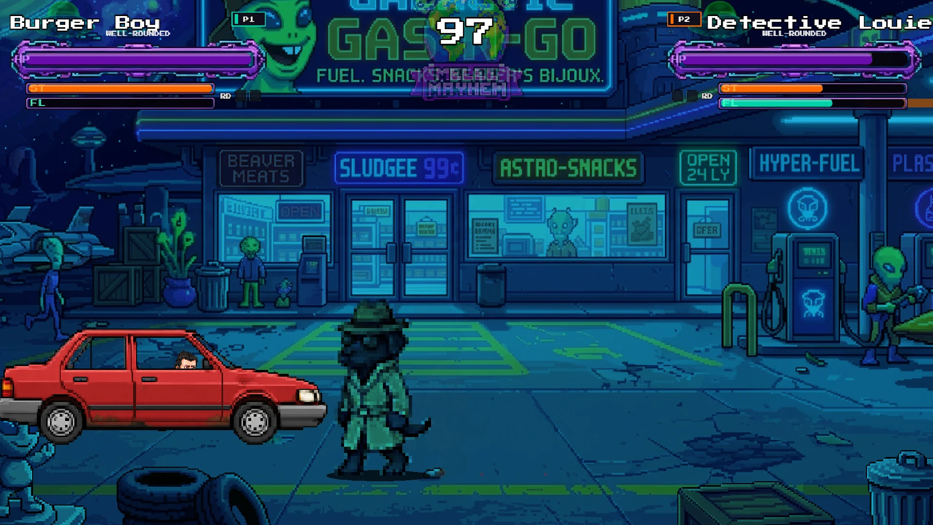 Burger Boy performs his DUI Ultimate against Detective Louie